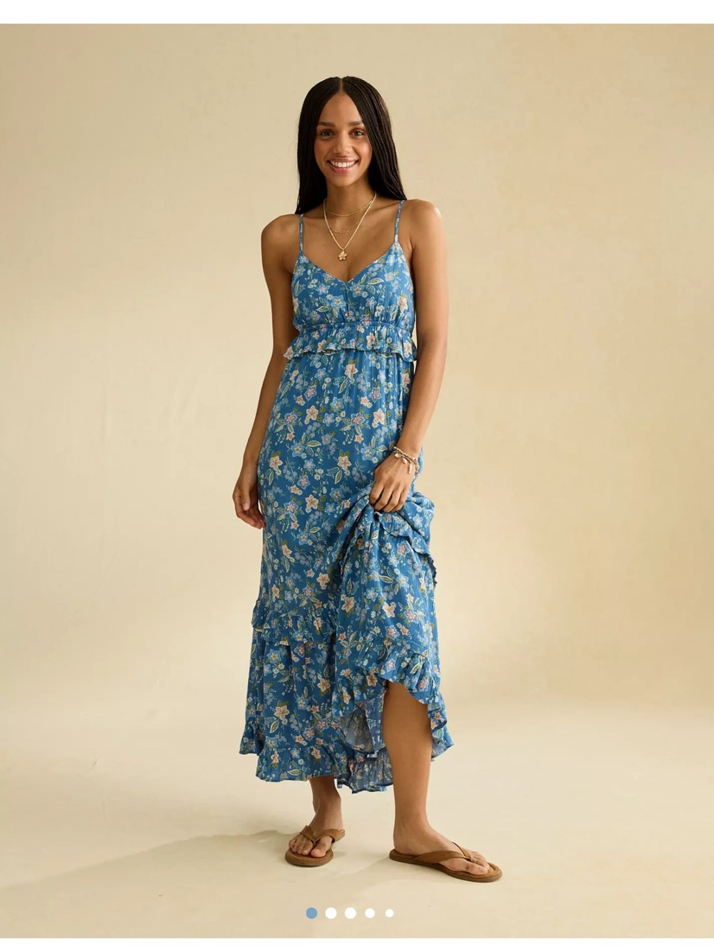 AE Floral Spaghetti-Strap Maxi Dress